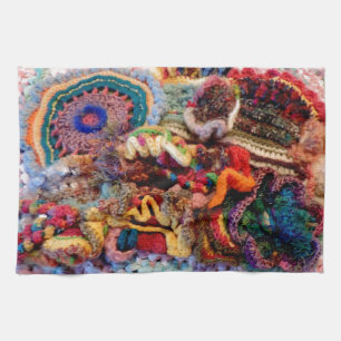 Let's Scrumble Free Form Crochet Design Photo Tea Towel