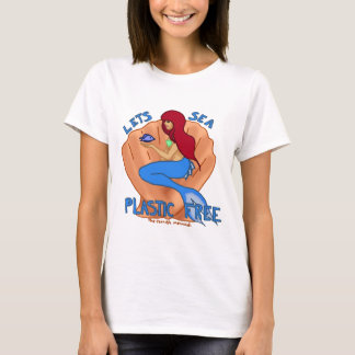 Lets sea plastic free! Blue mermaid T-Shirt