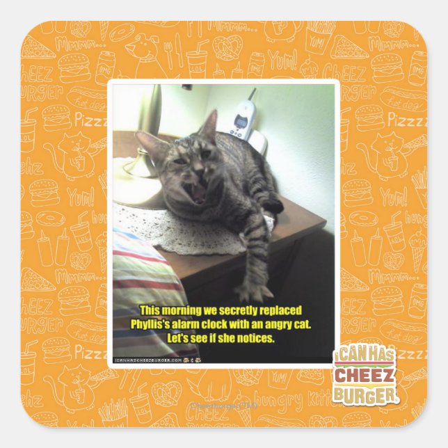 Let's see if she notices. square sticker (Front)