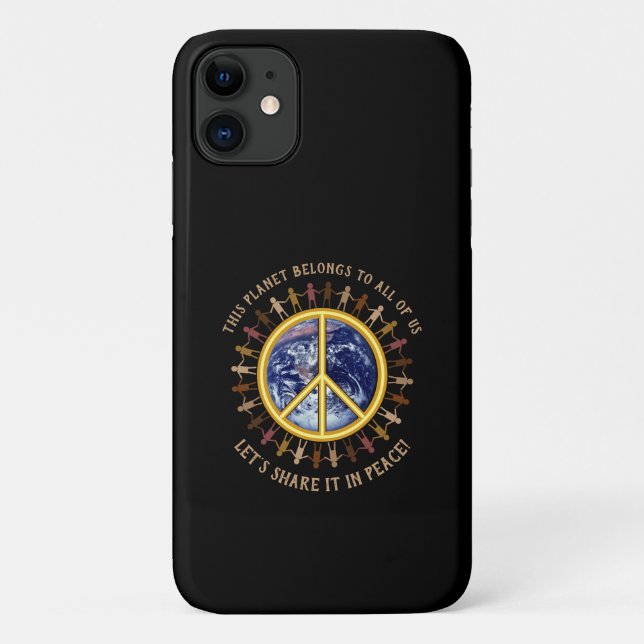 Let's share this Planet in Peace ☮ Case-Mate iPhone Case (Back)
