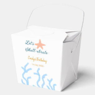 Let's shell-ebrate under the sea blue birthday favour box