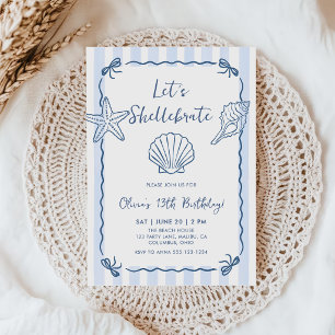 Let's Shellebrate Seashell Birthday Invitation