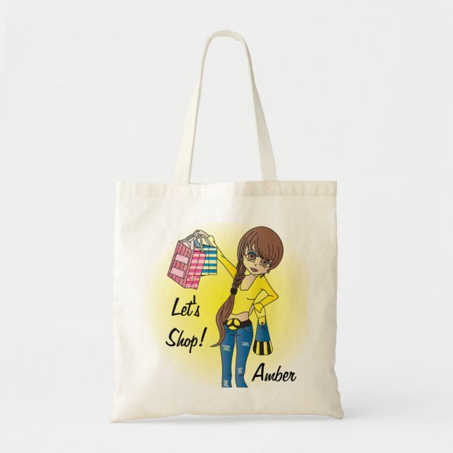 Let's Shop Diva Girl! Tote Bag (Front)