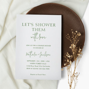 Let's Shower Them Green   Couple Shower Bridal Invitation