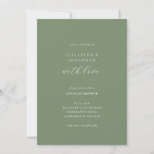 Let's Shower Them   Sage Green Couple Shower Invitation