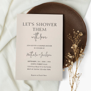 Let's Shower Them With Love   Boho Shower Bridal Invitation