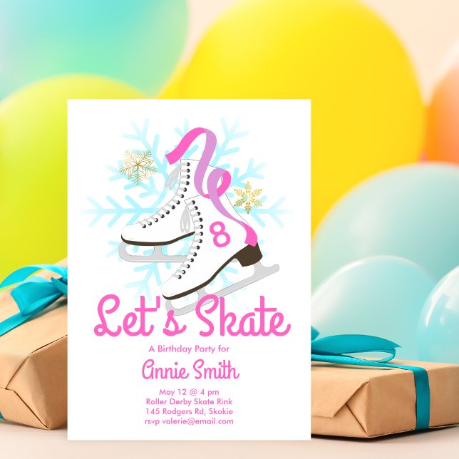 Let's Skate Ice Skate Party Invitation (Creator Uploaded)
