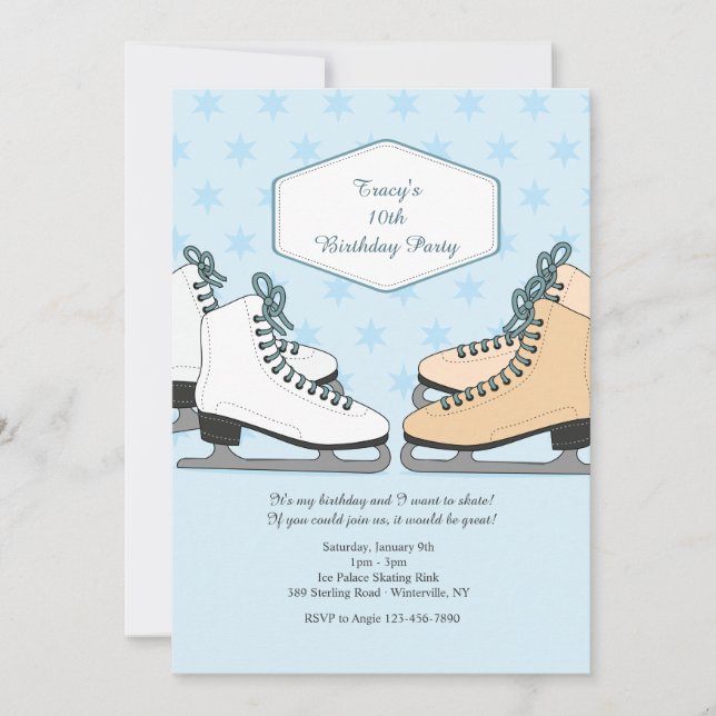 Let's Skate Ice Skating Invitation (Front)