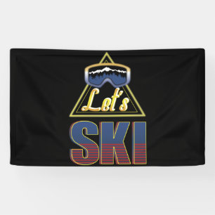 Let's Ski Retro Ski Vintage 80's Costume Skiing Banner