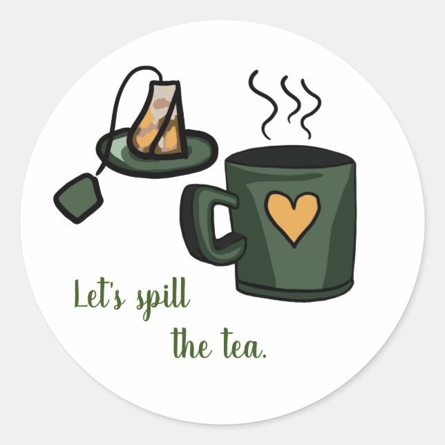 Let's spill the tea sticker scrapbook etiket (Front)