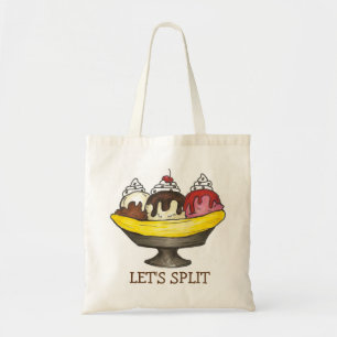 Let's Split Banana Ice Cream Sundae Icecream Tote