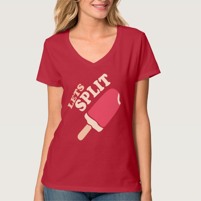 Lets Split summer ice cream strawberry split shirt (Front)