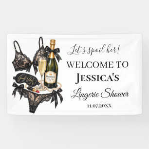 Let's Spoil Her Bra Lace Lingerie Bridal Shower  Banner