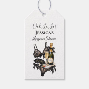 Let's Spoil Her Bra Lace Lingerie Bridal Shower Gift Tags