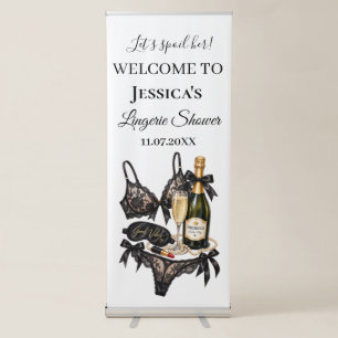 Let's Spoil Her Bra Lace Lingerie Bridal Shower  Retractable Banner