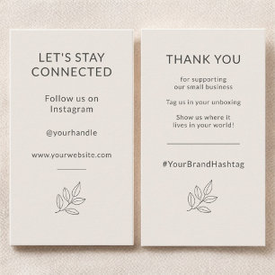 Let's Stay Connected Blush Pink Minimalist Small Business Card