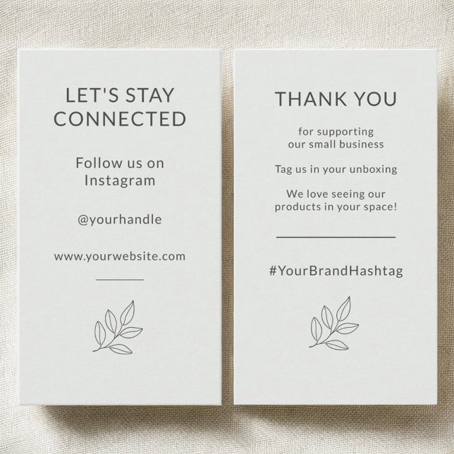 Let's Stay Connected Sage Green Minimalist Business Card (Creator Uploaded)