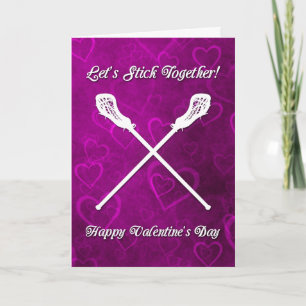 Let's Stick Together Lacrosse Valentine's Day Card
