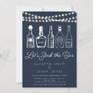 Let's Stock The Bar Engagement Party Invitation