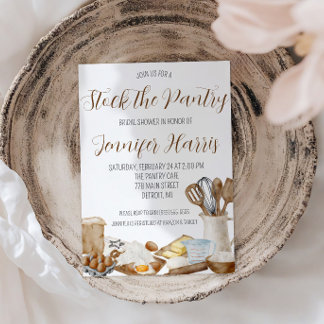 Let's Stock the Pantry Kitchen Theme Bridal Shower Invitation