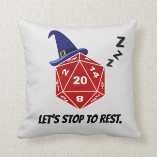 Let's Stop to Rest D20 Wizard Throw Pillow