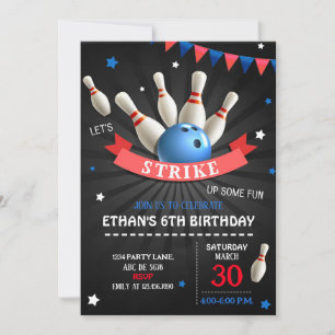 Let's Strike Up Some Fun Bowling Birthday Invitation