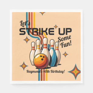 Let's Strike Up Some Fun Bowling Birthday Party Napkin
