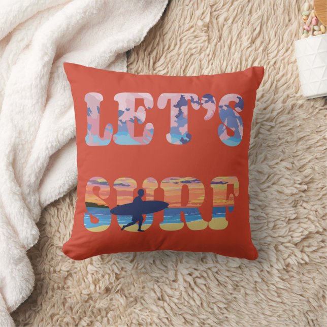 Let's Surf   Cushion (Blanket)