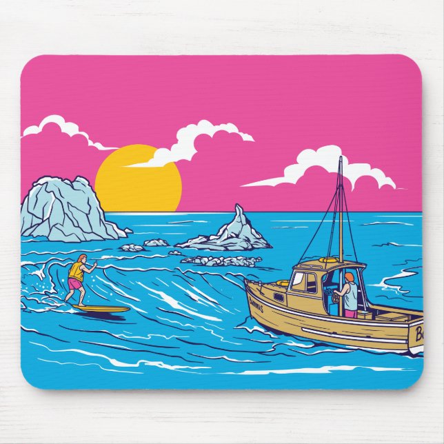 Let's Surf Mouse Mat (Front)