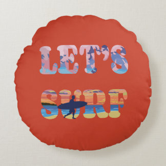 Let's Surf Round Cushion
