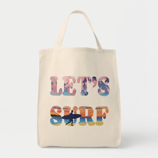 Let's Surf Tote Bag (Front)