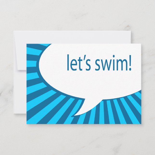 let's swim! comic speech bubble invitation (Front)