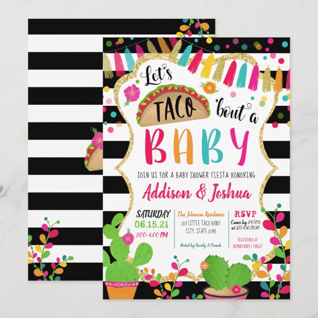 Let's Taco About A Baby Shower Invitation (Front/Back)