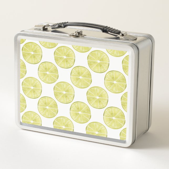 Let's Taco About It | Lime Pattern Metal Lunch Box (Front)