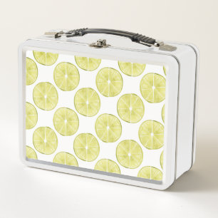 Let's Taco About It   Lime Pattern Metal Lunch Box