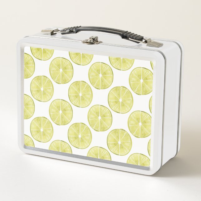 Let's Taco About It | Lime Pattern Metal Lunch Box (Front)