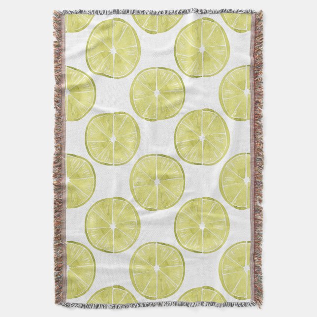 Let's Taco About It | Lime Pattern Throw Blanket (Front Vertical)
