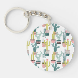 Let's Taco About Love   Cactus Pattern Key Ring
