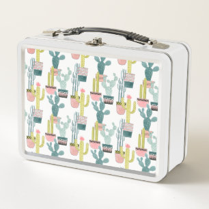 Let's Taco About Love   Cactus Pattern Metal Lunch Box