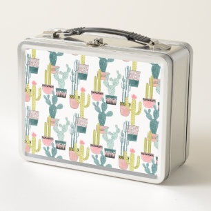 Let's Taco About Love   Cactus Pattern Metal Lunch Box