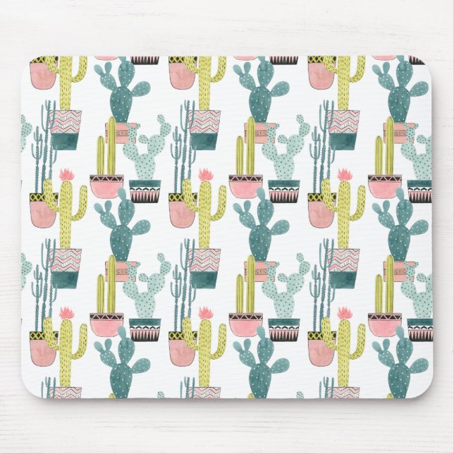 Let's Taco About Love | Cactus Pattern Mouse Mat (Front)
