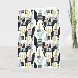 Let's Taco About Love   Llama & Donkey Pattern Card