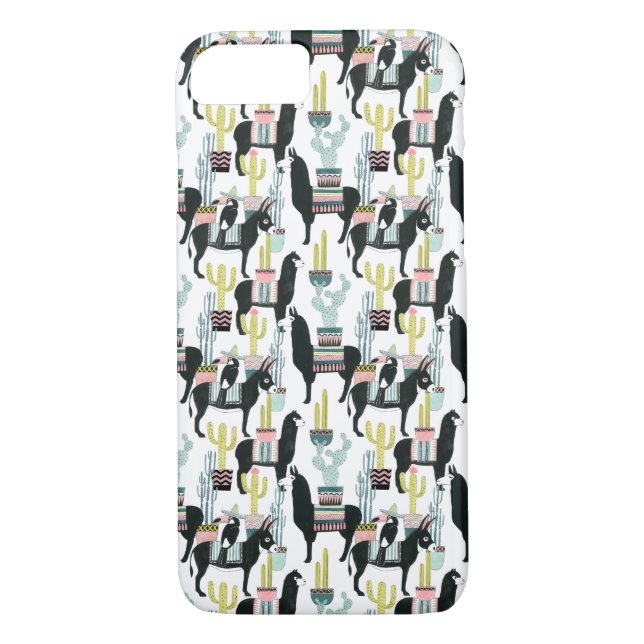 Let's Taco About Love | Llama & Donkey Pattern Case-Mate iPhone Case (Back)