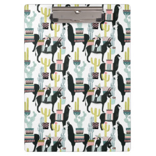 Let's Taco About Love   Llama & Donkey Pattern Clipboard