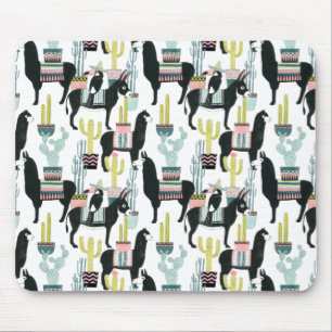 Let's Taco About Love   Llama & Donkey Pattern Mouse Mat
