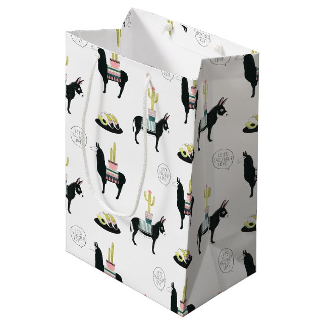 Let's Taco About Love Medium Gift Bag (Front Angled)