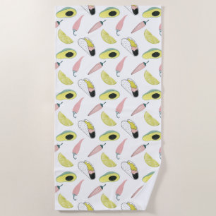 Let's Taco About Love   Taco Element Circle Beach Towel