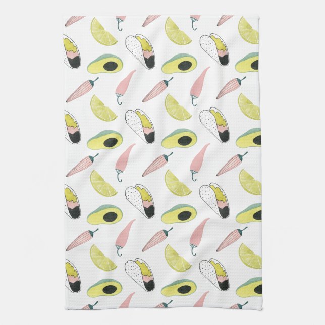 Let's Taco About Love | Taco Element Circle Tea Towel (Vertical)