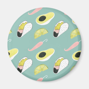 Let's Taco About Love   Taco Element Pattern Magnet
