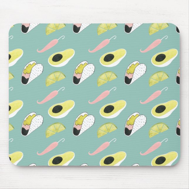 Let's Taco About Love | Taco Element Pattern Mouse Mat (Front)
